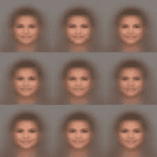 Blurred faces, generated by VAE